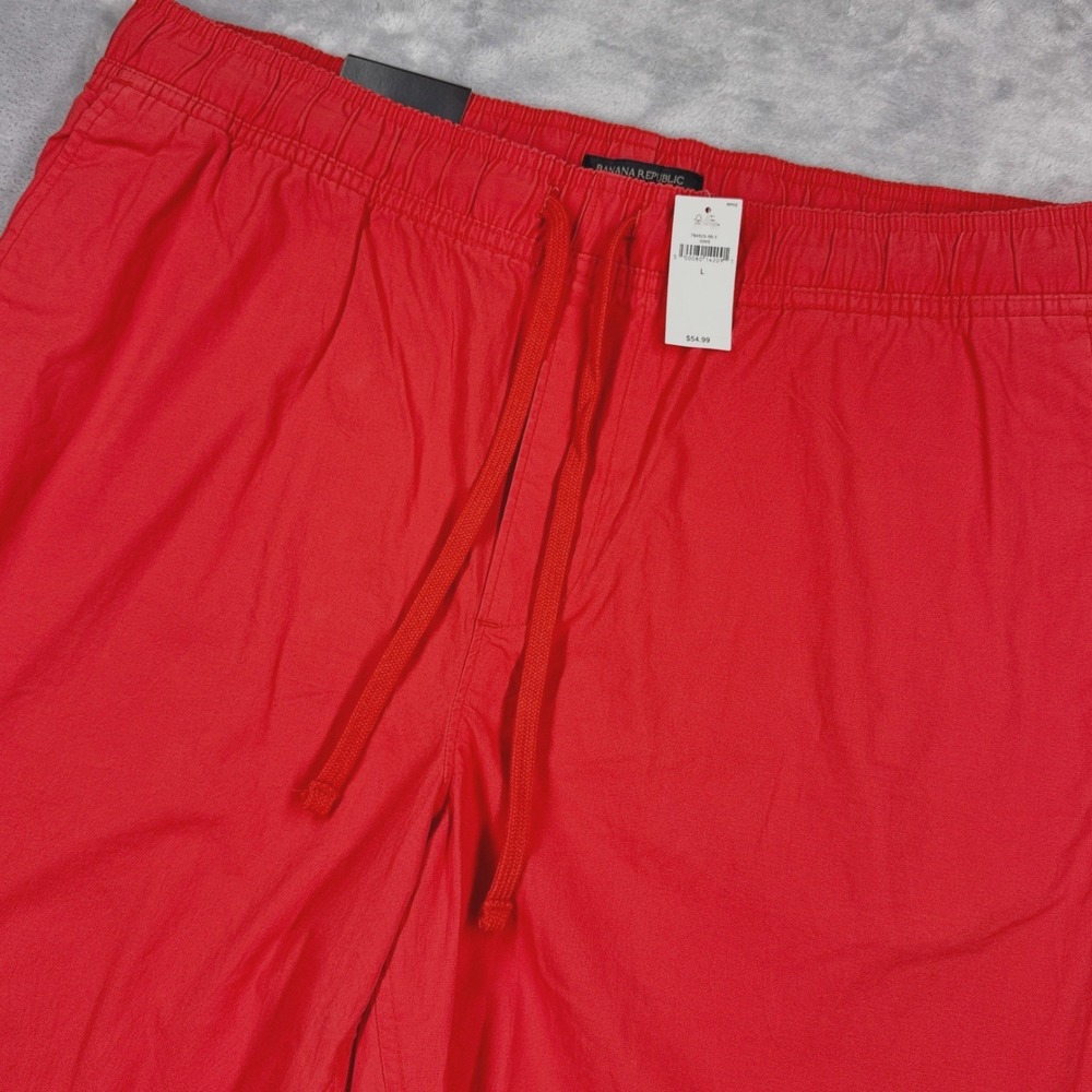 BANANA REPUBLIC 8.5 Inch Deck Short Mens Large Coral Sunset Red Stretch NWT